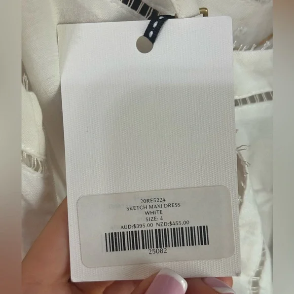 NWT AJE White Maxi summer Dress with gold buttons size 4 - Picture 7 of 7